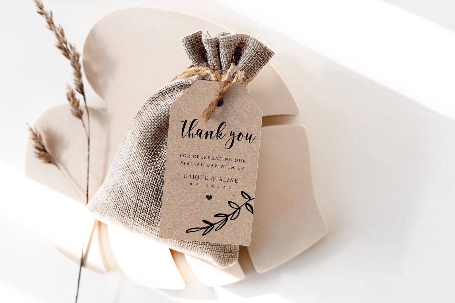 Rustic Wedding Thank You Tag Template Thank You Tags for - Etsy