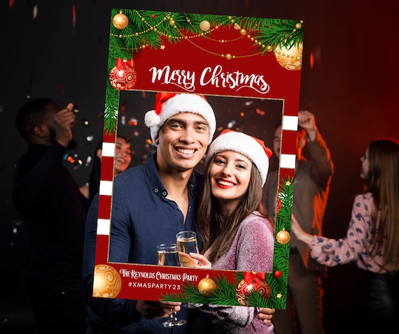 Accessoires De Photomaton Et Décoration De Fête Avec Le Père Noël, Le