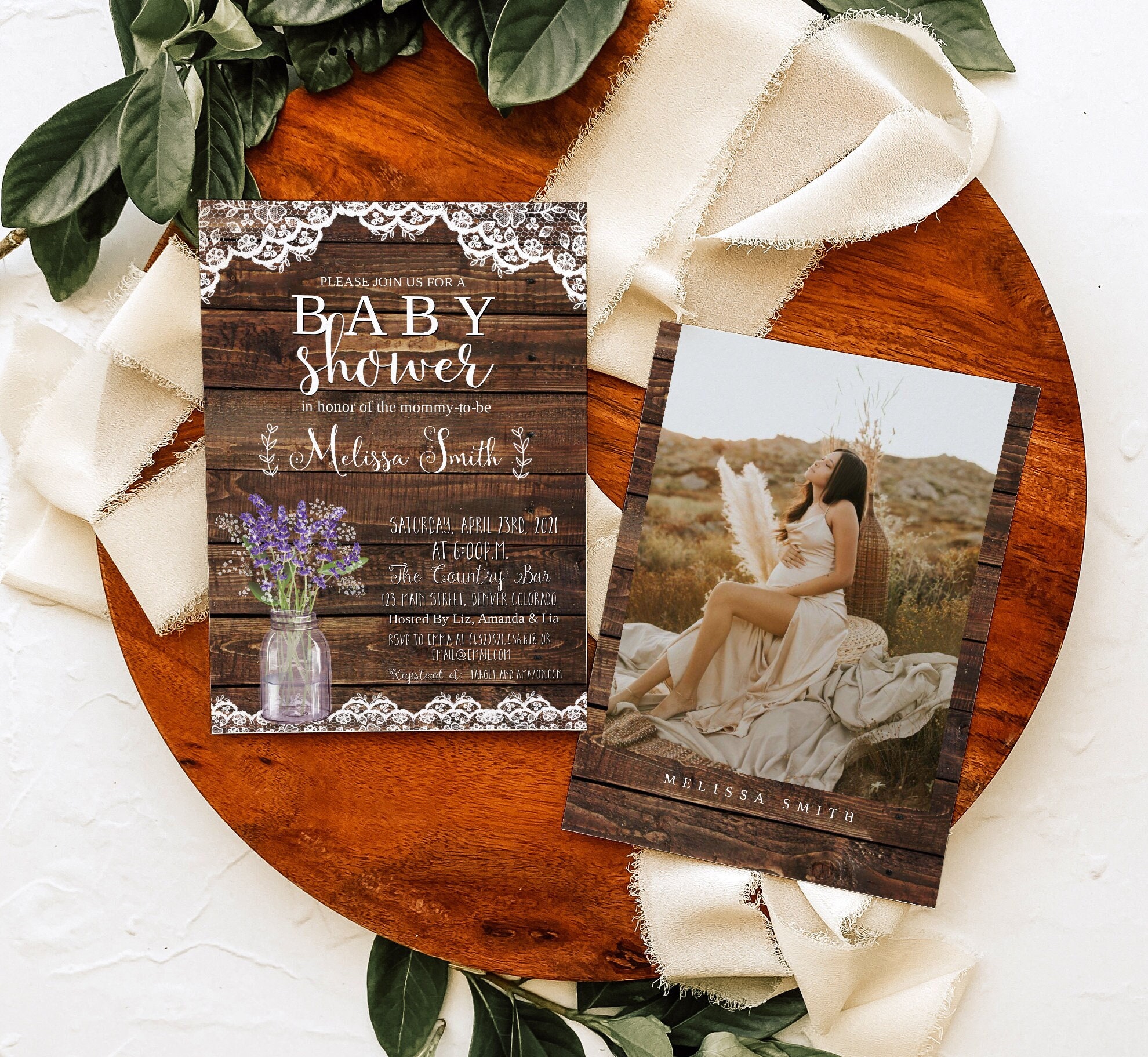 Rustic Baby Shower Invitation Printable Country Baby Shower Etsy