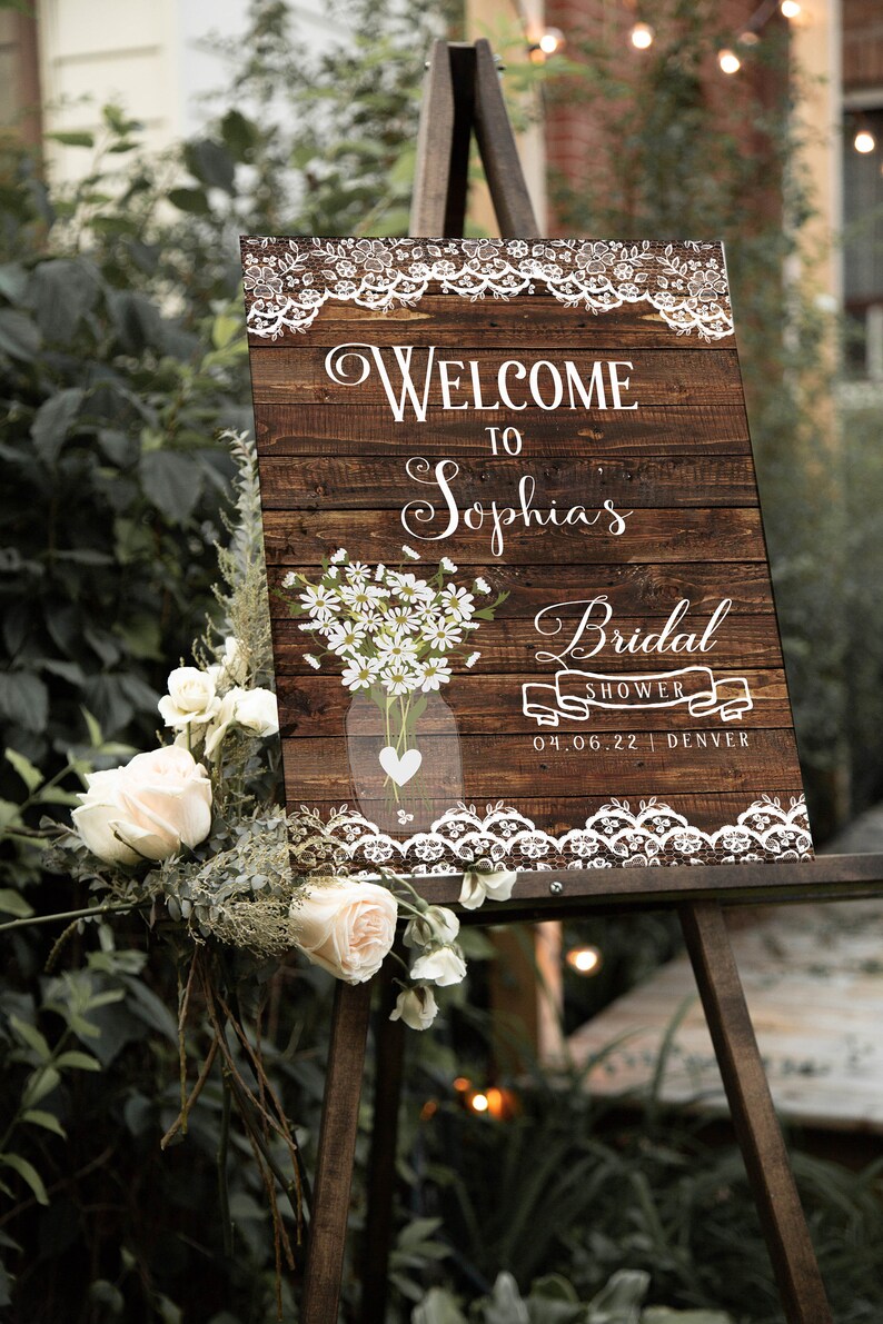 Wedding Welcome Sign, Bridal Shower Welcome Sign, Bridal shower sign Printable, Rustic Welcome Sign, Bridal Shower Decor image 3