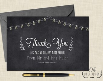 Vintage Thank You Card, Thank You Card Printable, Chalkboard Thank You Card, Modern Thank You Card