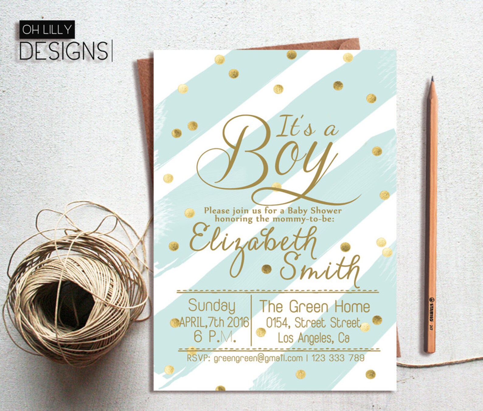 Boy Baby Shower Invitation It's a Boy Invitation Baby Etsy