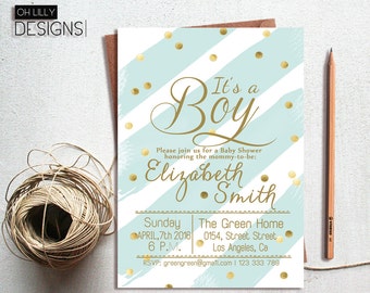 Boy Baby Shower Invitation, It's a boy invitation, Baby Boy Invitation, Baby Shower Invite, Printable Baby Shower Invite