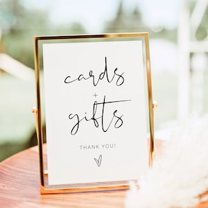 Minimalist Cards and Gifts Sign Printable, Modern Wedding Sign, Modern Baby Shower Sign, Bridal Shower Gift Sign, Retirement Party Gift