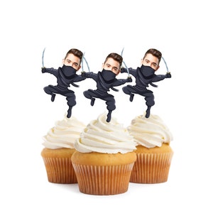 Ninja Cupcake Toppers Printable, Ninja Birthday Decorations, Ninja Cake ...