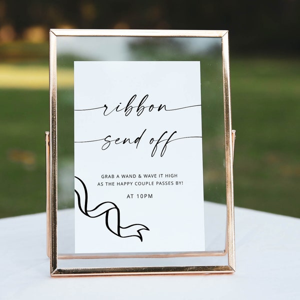 Ribbon Send Off Sign, Wedding Ribbon Send Off Sign, Send Off Ideas, Ribbon Send Off Sign Template, Instant Download, 100% Editable | MIA