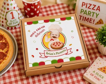 Pizza Box Printable Label, Pizza Birthday Party Decor, Pizza Gift Box, Personalized Pizza Gift, Chef Birthday Party Decor, Pizza Labels
