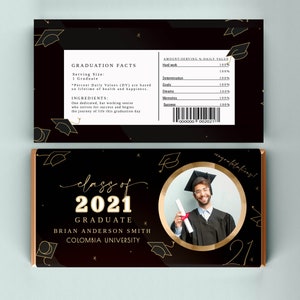 Graduation Candy Bar Wrappers with Photo, Graduation Candy Bar Wrappers Template, Candy Bar Wrappers Template, Graduation Party Favors