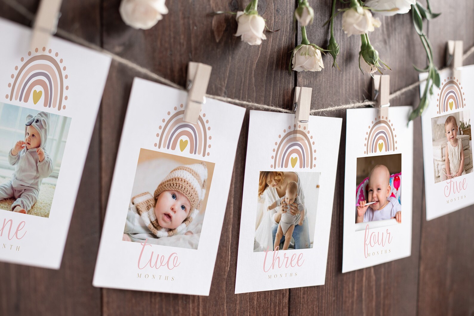 First Birthday Photo Banner 1st Birthday Photo Banner Pastel - Etsy