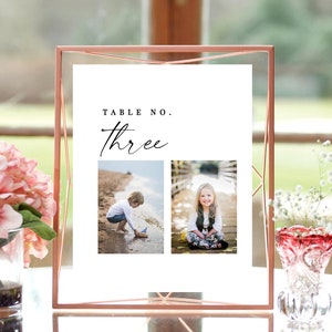 Helena | Photo Table Numbers Template, Wedding Photo Table Numbers, Modern Minimalist Table Numbers Printable, Editable Table Numbers Cards
