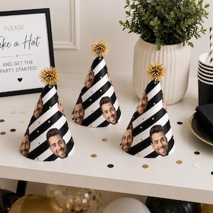 Custom Face Party Hats, Birthday Party Supplies, Personalized Photo Cones (Digital Download)