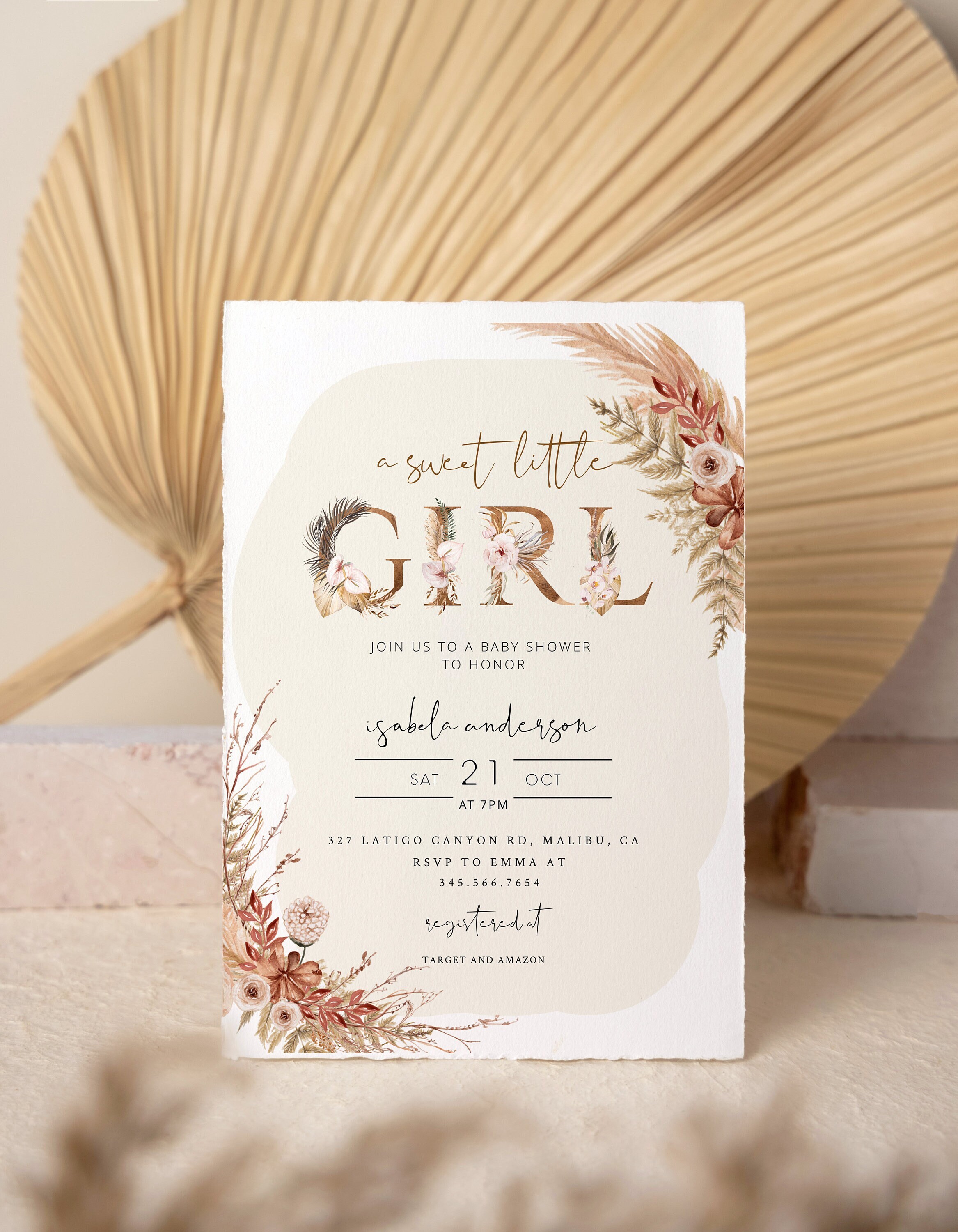 Baby Girl Dior Baby Shower Invitation – Print Ready .PDF File – Luxe  Letterpress