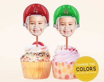 Football Cupcake Topper, Sports Cupcake Toppers, Football Theme Party Cupcake, Printable Birthday Cupcake Toppers, Birthday Boy Decor