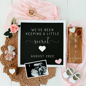 MILENA / Social Media Girl Baby Gender Reveal, Pink Instagram Pregnancy Announcement, Editable Letter Board for Social Media, Boho Rainbow