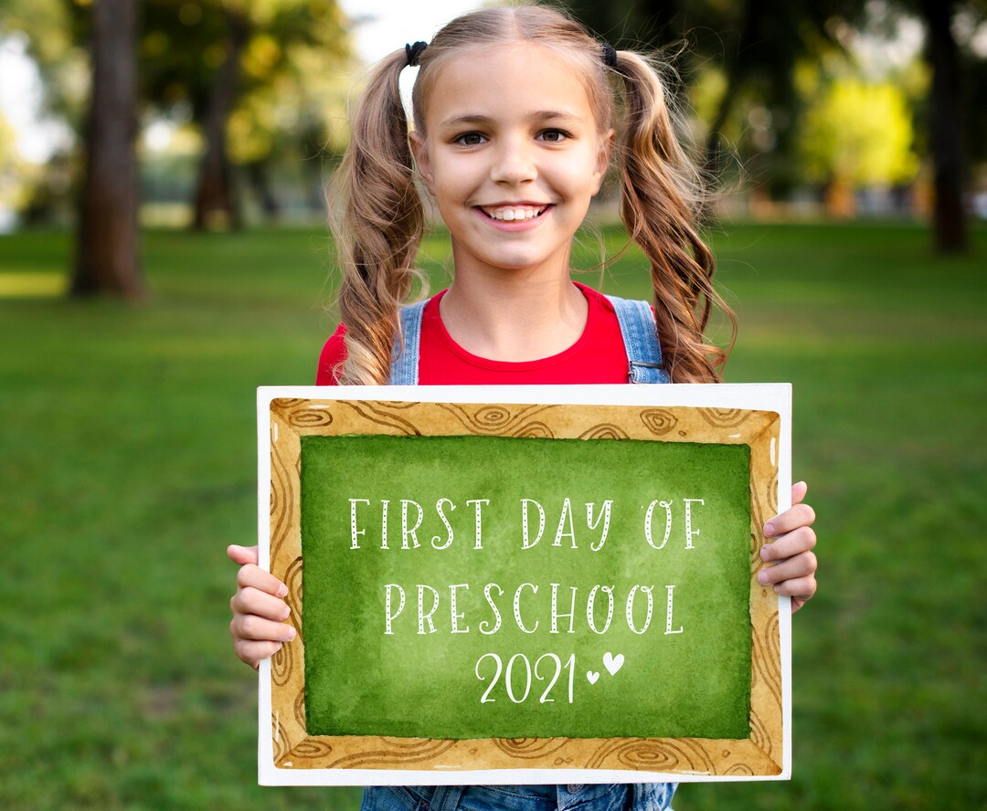 First Day of Preschool Sign, First Day of School Sign, Printable