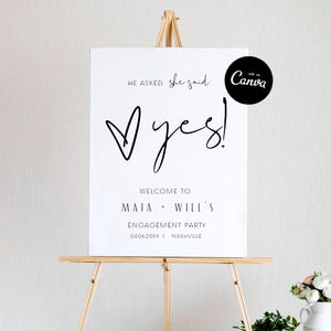 Engagement Party Welcome Sign, Engagement Sign, Welcome To Our Engagement, Engagement Decorations, Minimalist Modern Engagement Sign Canva