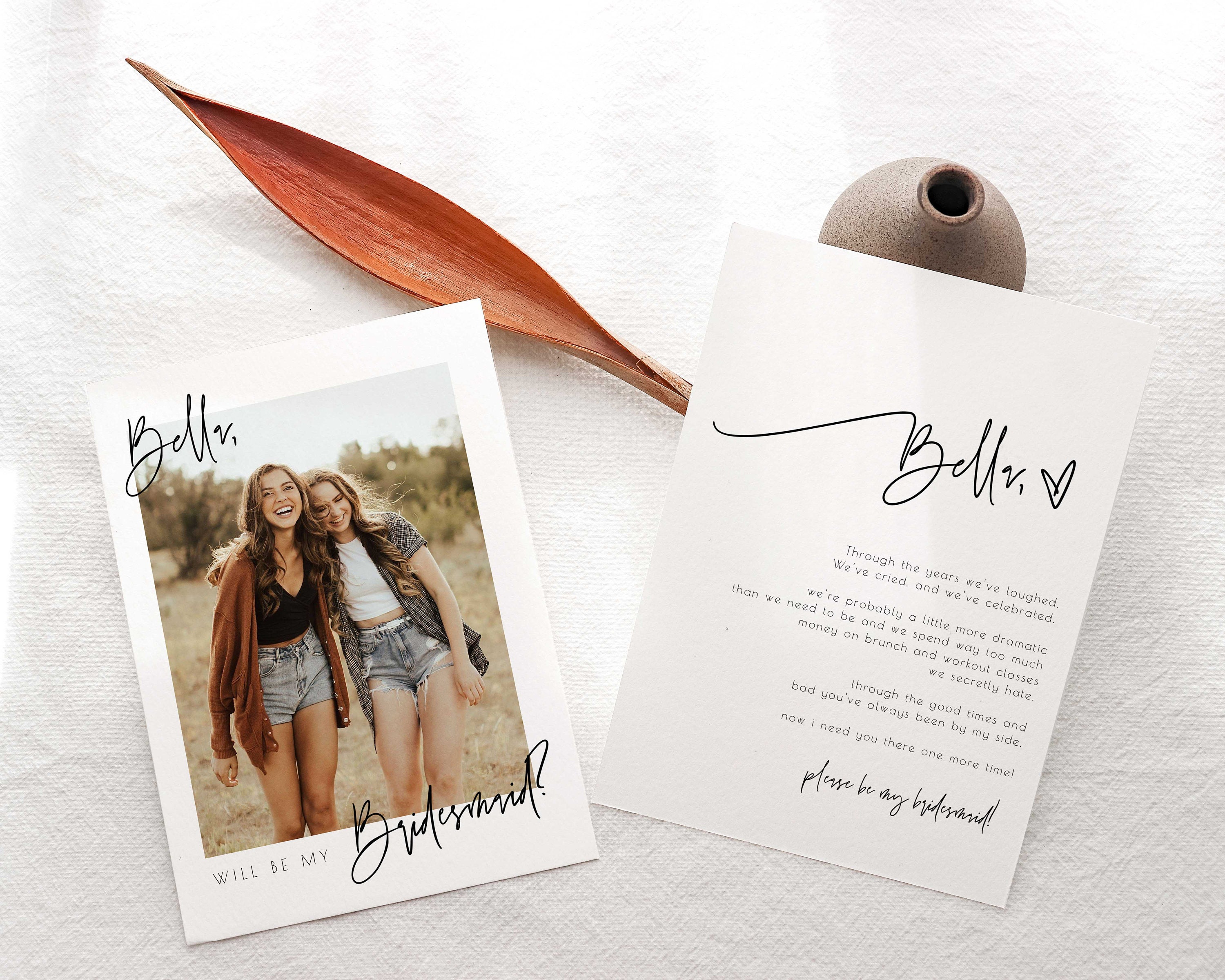 Ellia | Photo Bridesmaid Proposal Card Template, Bridesmaid Proposal …
