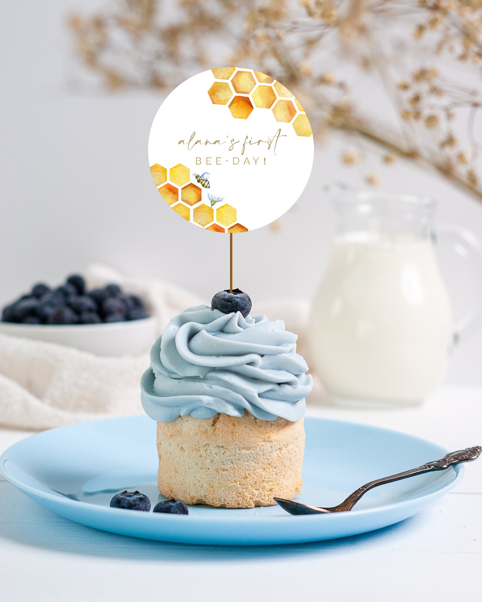 Bee Birthday Cupcake Toppers Honey Beeday Cake Toppers Etsy