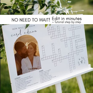 Wedding Crossword Puzzle Sip and Solve Crossword Puzzle Wedding Crossword Template Wedding Games Sip and Solve Crossword Puzzle Template DIY