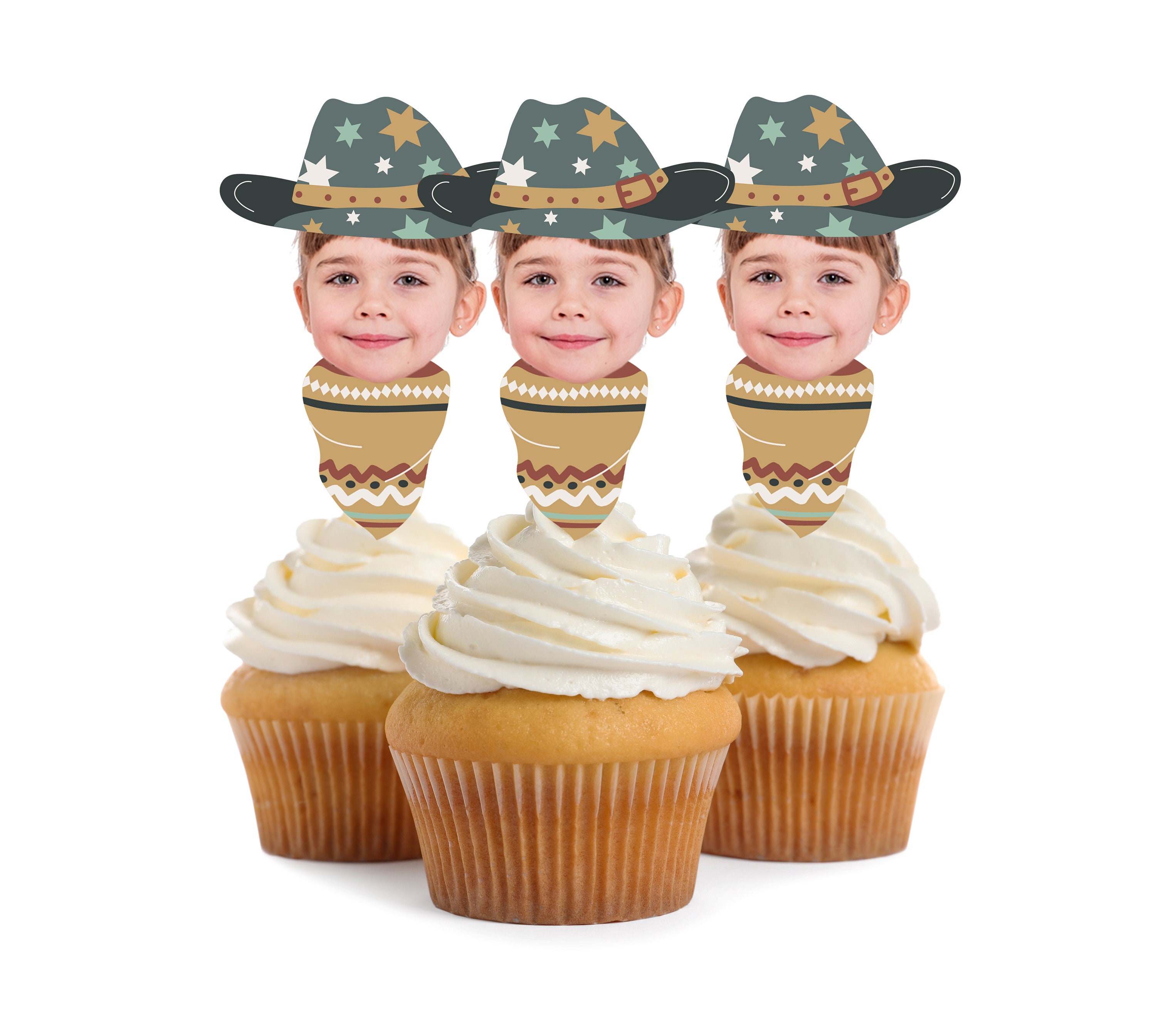 First Rodeo Birthday Cupcake Topper Printable, Retro Rodeo Birthday ...