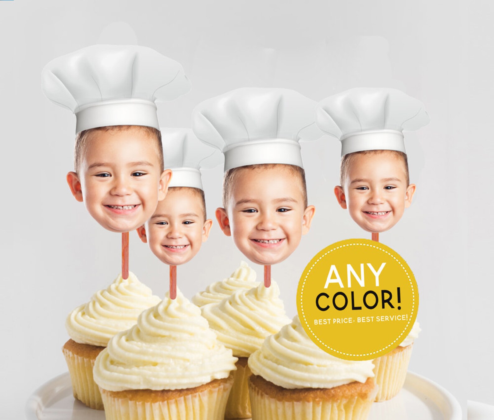 Chefs Hat Cupcake Toppers Chef's Hat Baker Party Birthday Etsy