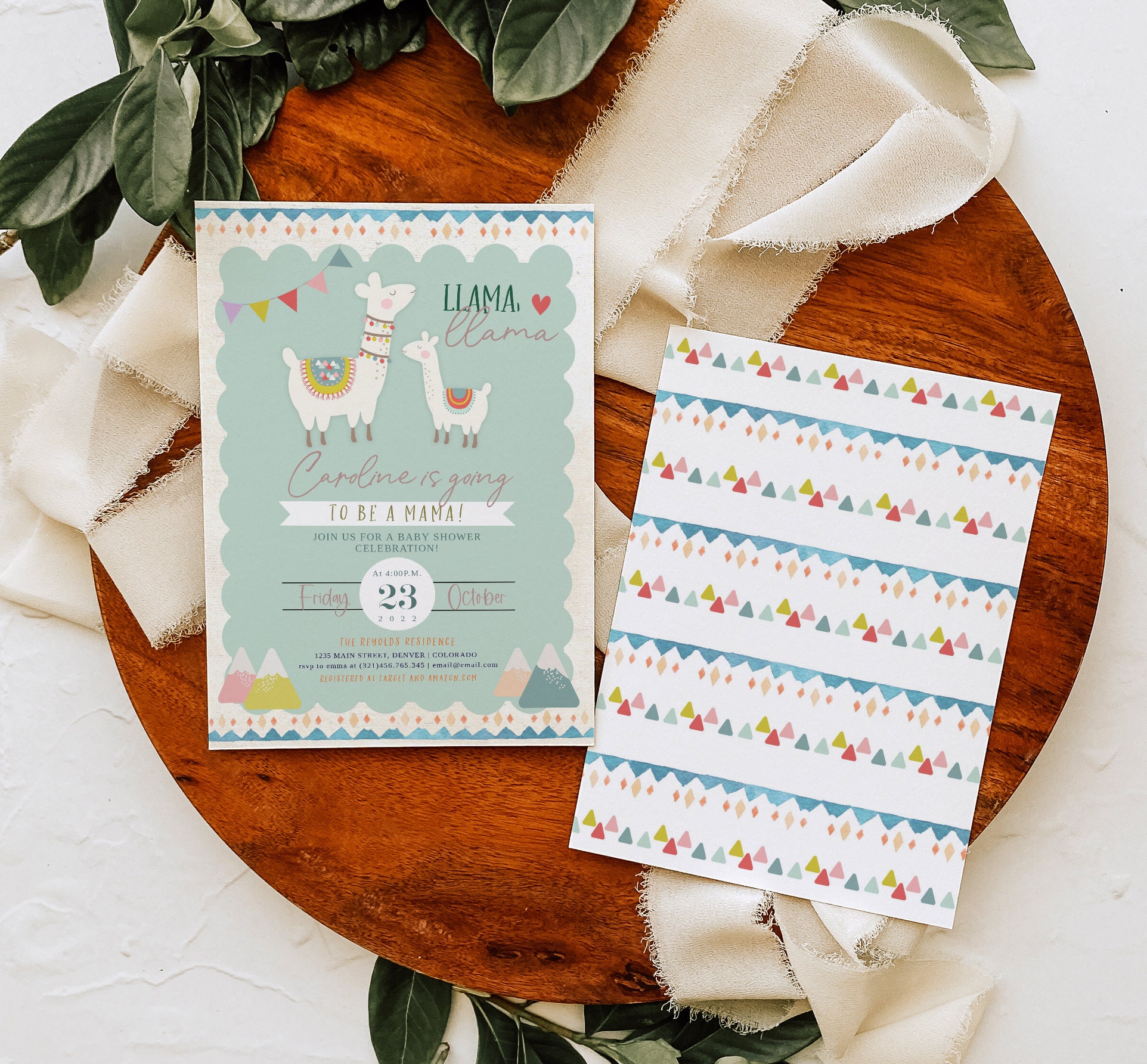 Llama Baby Shower Invitation Llama Baby Shower Printable - Etsy