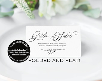 Buffet Food Sign, Buffet Sign, DIY Buffet Tent Card, Buffet Cards, Food Labels, Tented Cards, Food Stations, Wedding Template