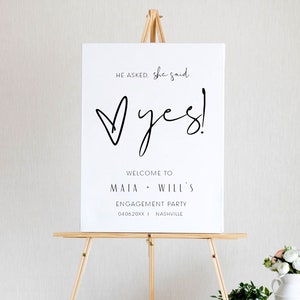 Engagement Party Welcome Sign, Engagement Sign, Welcome To Our Engagement, Engagement Decorations, Minimalist Modern Engagement Sign