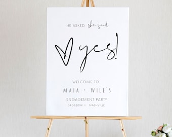 Engagement Party Welcome Sign, Engagement Sign, Welcome To Our Engagement, Engagement Decorations, Minimalist Modern Engagement Sign