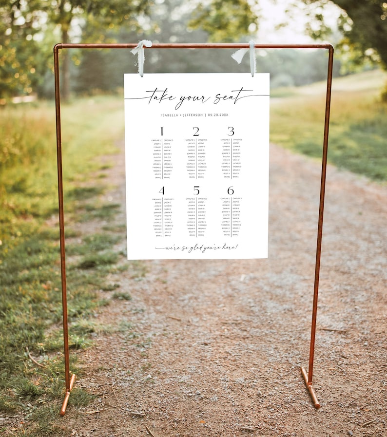 Banquet Table Seating Chart Micro Wedding Seating Chart - Etsy
