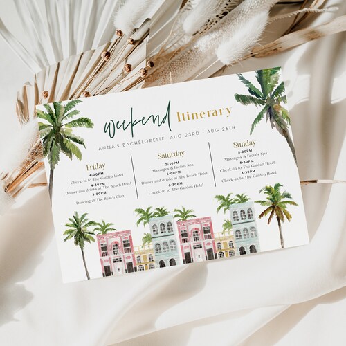 Editable Charleston Bachelorette Itinerary Charleston - Etsy