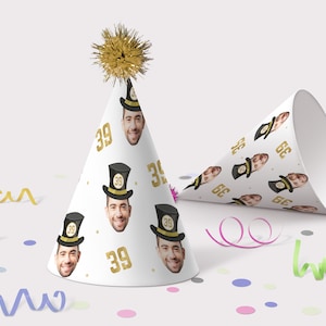Birthday Party Hats Adults, Printable Birthday Party Hats, 30th Birthday Decorations, Birthday Decorations for Men, Retirement Decorations