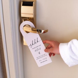 Door Hanger Template, Wedding Welcome Letter Note, Printable Do Not Disturb Door Tag, Wedding Door Hanger, Editable Template DIY