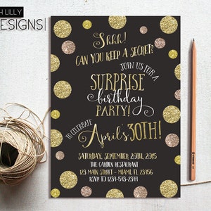 Digital Template 30th Surprise Birthday Invitation - INSTANT ...