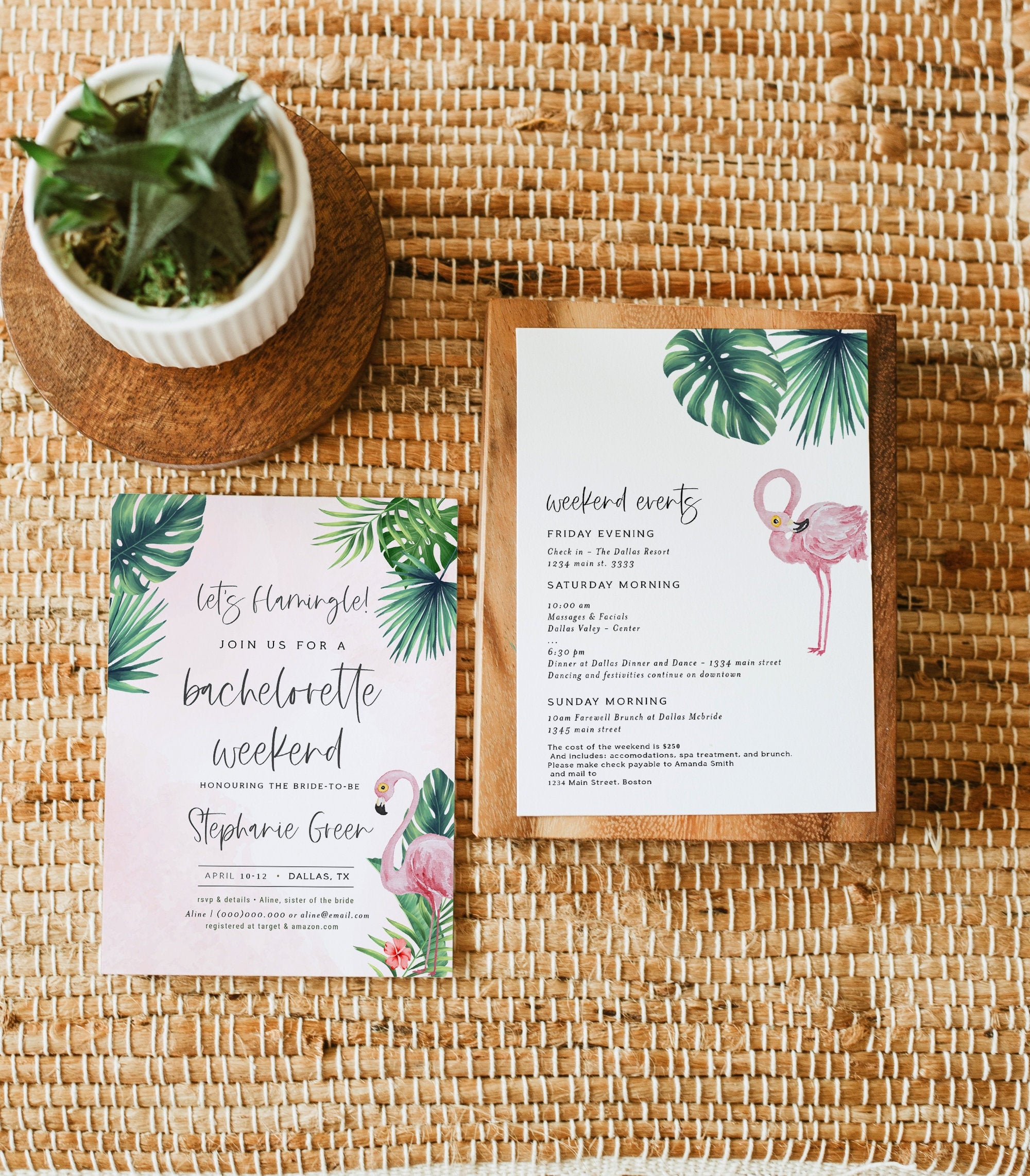 Lets Flamingle Bachelorette Party Editable Invitation Tropical Bachelorette Itinerary Beach Bachelorette Party Bachelorette