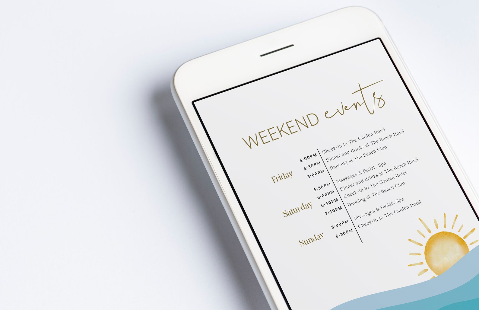 Beach Bachelorette Itinerary Template Lake Bachelorette Etsy