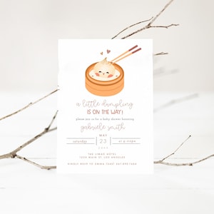 Bao Dumpling Baby Shower Invitation, Dim Sum Baby Shower, Dumpling Theme Party Invite, Dumpling On the Way, Little Dumpling, Bao Baby Shower