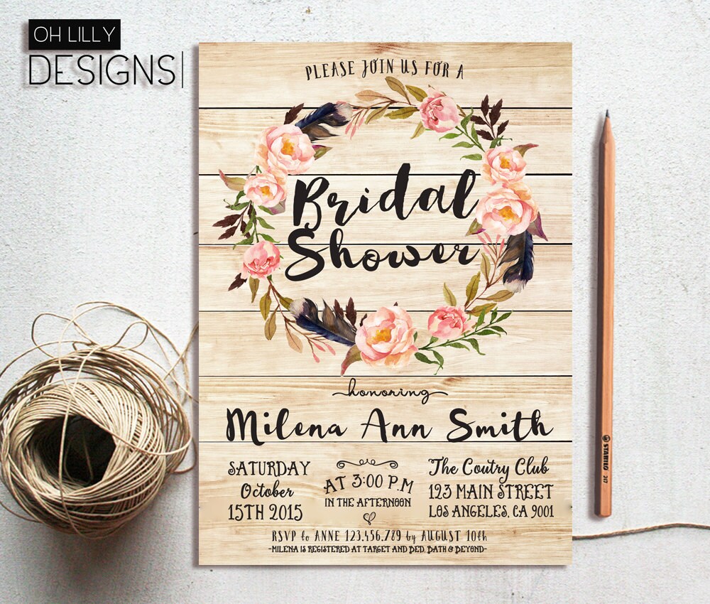 Bridal Shower Printable Rustic Printable Bridal Shower Fall | Etsy