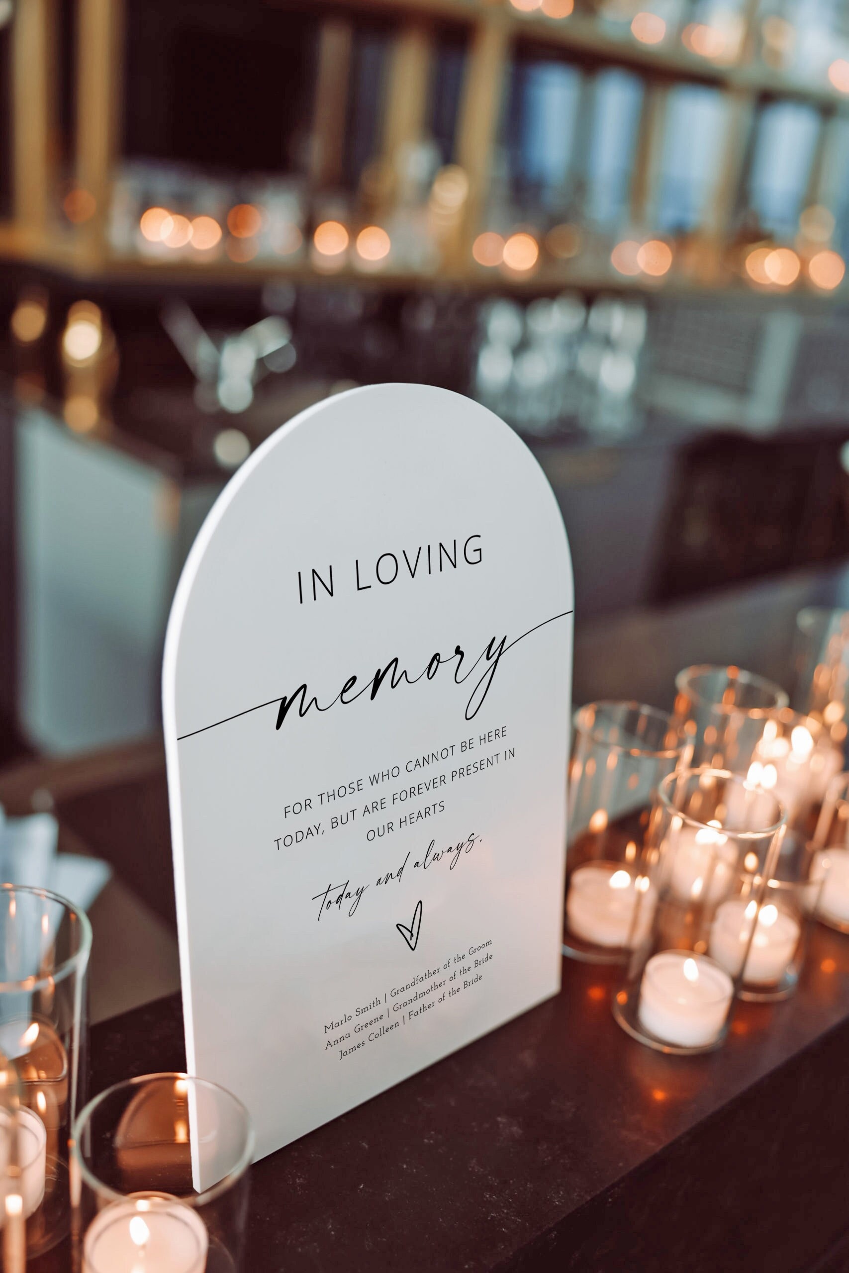 Forever In Our Hearts Wedding Sign, Elegant In Loving Memory for Wedding Sign, Editable in Loving Memory Sign Decor Table Reception