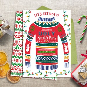 Ugly Sweater Einladung, Ugly Sweater Party Einladung, Weihnachtsparty Einladung, Weihnachts einladung, Hässliche Weihnachtspullover Party