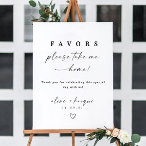 Helena | Minimalist Favors Sign Template, Wedding Favors Sign Instant Download, Modern Wedding Signs, Favors Sign Template, Minimalist