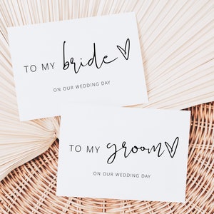 A mi novia el día de nuestra boda, a mi novio el día de la boda plantilla, tarjeta minimalista del día de la boda, plantilla editable de boda moderna, elegante