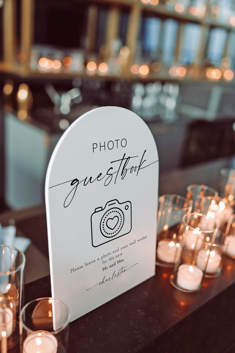 Simple Photo Sign Modern Photo Guest Book Sign, Photo Guestbook Sign Printable, Bohemian ...