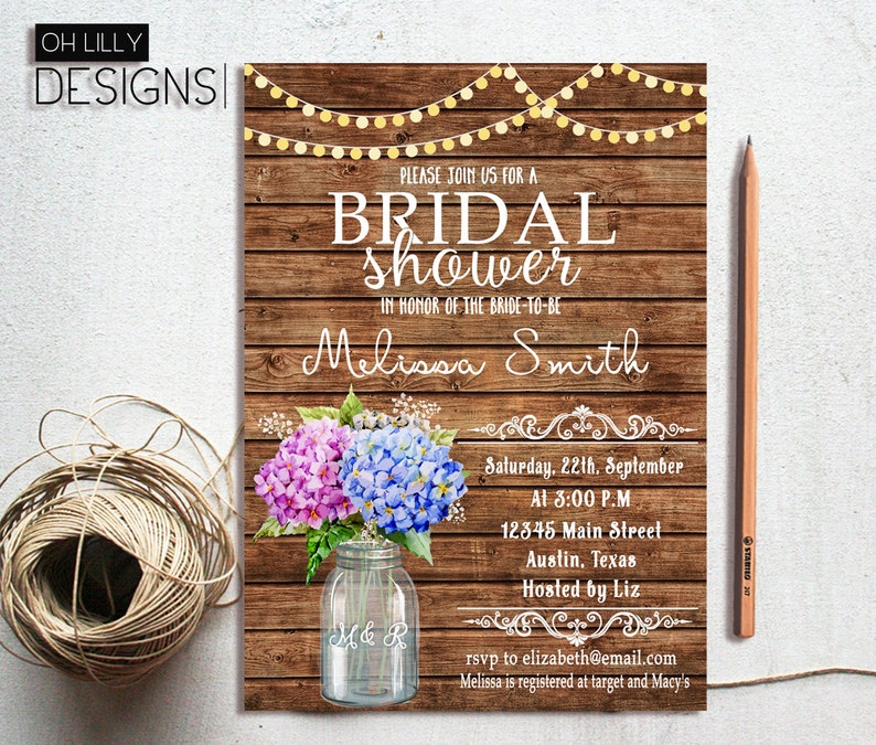 Bridal Shower Invitation Printable Bridal Shower Invite Etsy