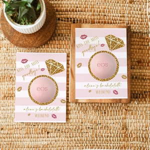 EOS Lip Balm Holders, Bridal Shower Favor, EOS Bridal Shower Favors, EOS, Bachelorette Party Favors, Party Favor, Kiss the Miss Goodbye