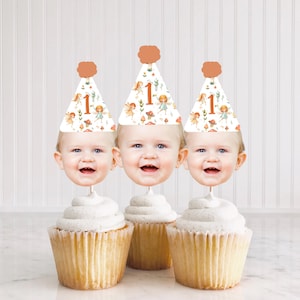 Fairy Personalized Cupcake Toppers, Fairy Birthday Decorations, Magical Fairy Cupcake Toppers, Fairy 1st Birthday Theme, Face Cupcake Topper