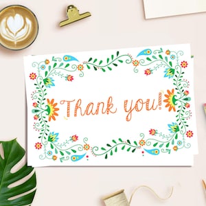 Fiesta Thank You Card Printable, Fiesta Birthday Thank You Card, Printable Thank you Card, Fiesta Thank you Instant Download, fiesta party