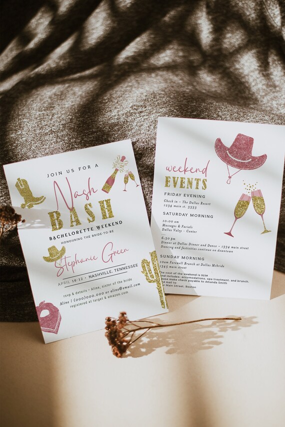 Nashville Bachelorette Itinerary Nash Bash Bachelorette Etsy France
