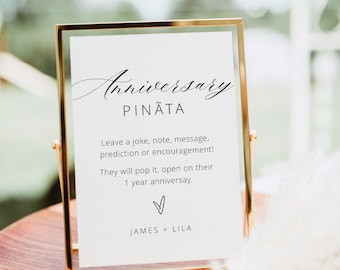 Anniversary Piñata Sign, Modern Wedding Guestbook Creative Ideas, Wedding Pinata Sign, Wedding Guestbook Alternative Sign, Editable Wedding