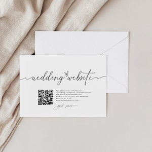 Hochzeit Website QR Code einfügen, Hochzeit Website Kartenvorlage, QR Code Hochzeit Details einfügen, bearbeitbare Details Karte QR Code, Zeremonie Karten